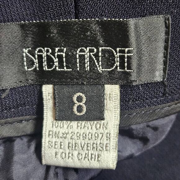 Navy Blue Pleated Front Dress Pants Size 8 - Picture 3 of 4